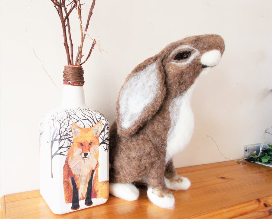 Adorable Needle felted Moon Gazing Hare 