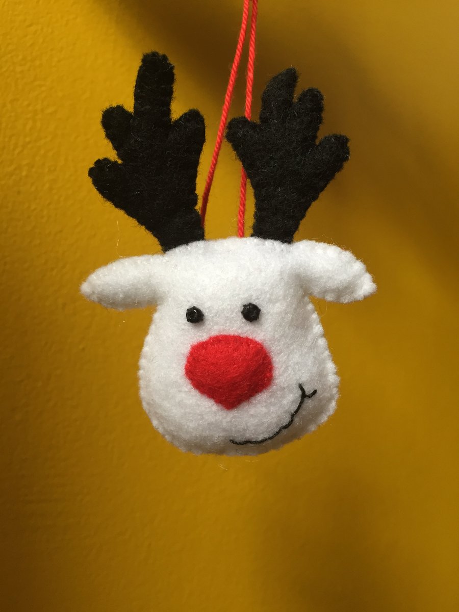 Christmas Reindeer hanging bauble decoration