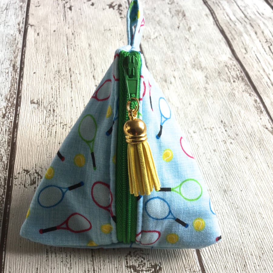 Tennis Themed Fabric Pyramid Purse