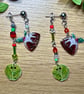 Christmas Pudding & Sprout Earrings - Festive Mismatched Bead Jewellery