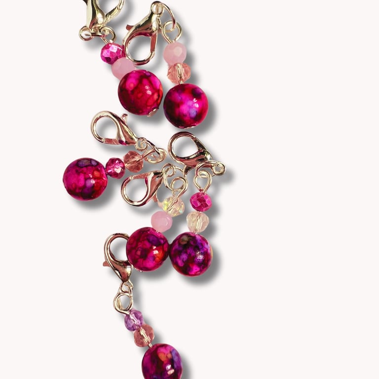 Pink Stitch Markers for Crochet - Pink Wink