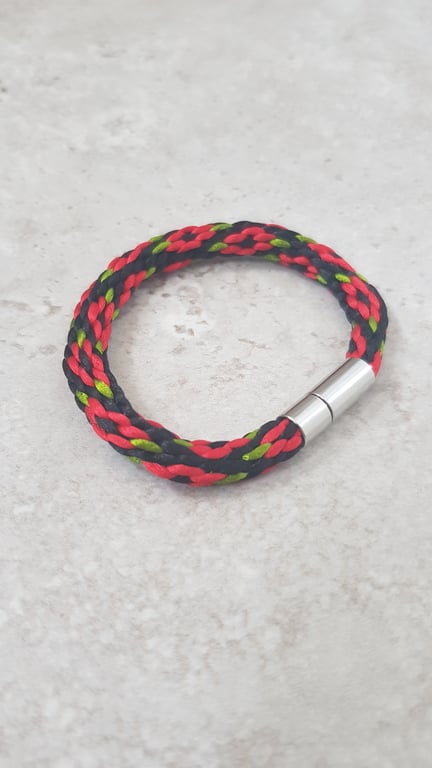 Red Poppy Bracelet, Red and black magnetic bracelet, Remembrance gift