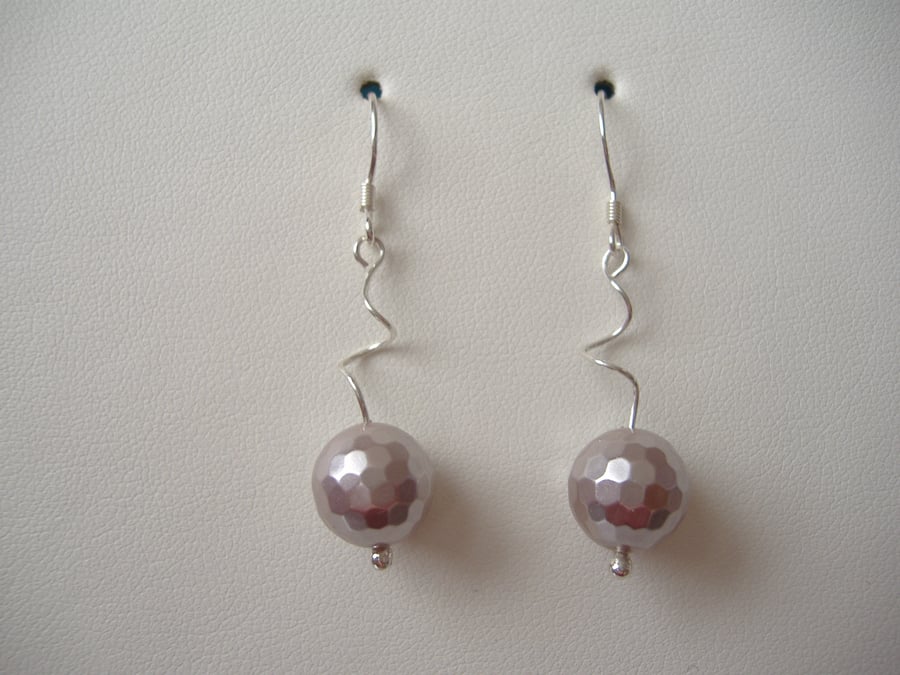 Mink Shell Pearl Earrings - Sterling Silver 