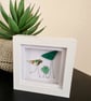 Sea Glass Bird Family Wall Art - Handmade 10 x 10 cm Shadow Box Frame - Image 2