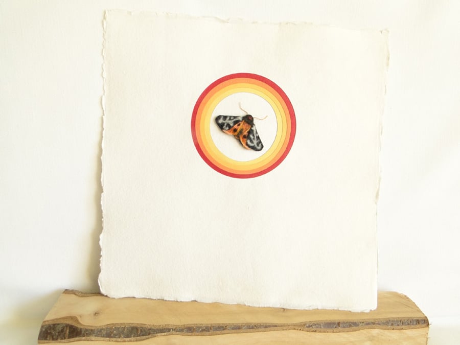 Tiger Moth stumpwork - Paper cut  - Concentric Circles.