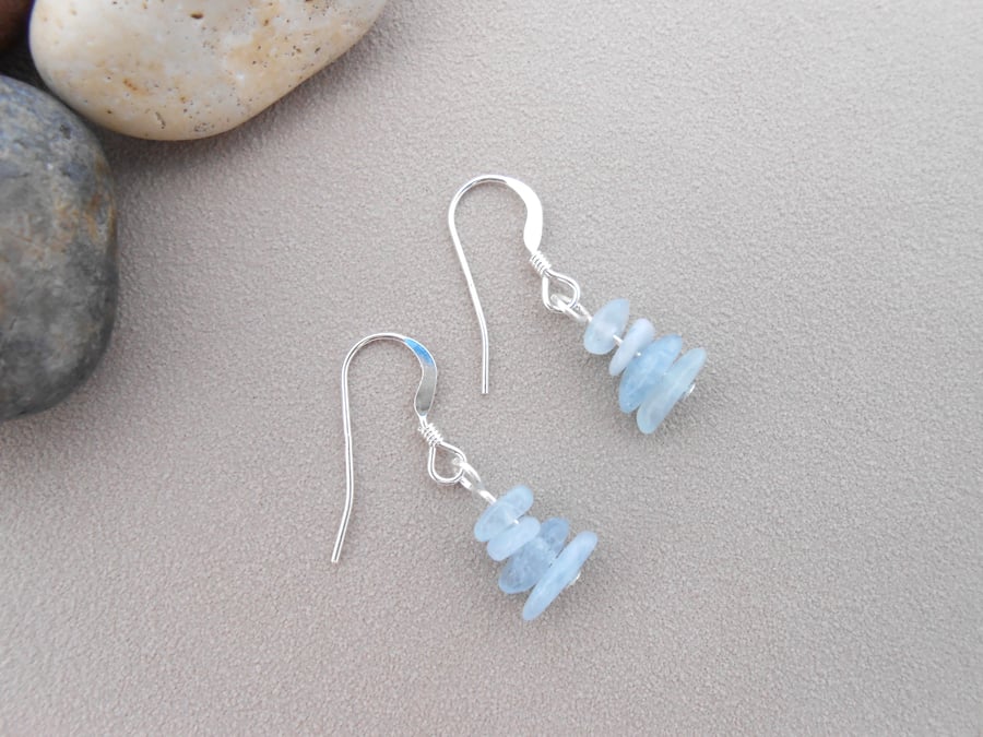 Sterling silver & aquamarine earrings for adults.