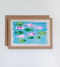 Batik Fabric Fish Blank Greetings Card  - Image 1