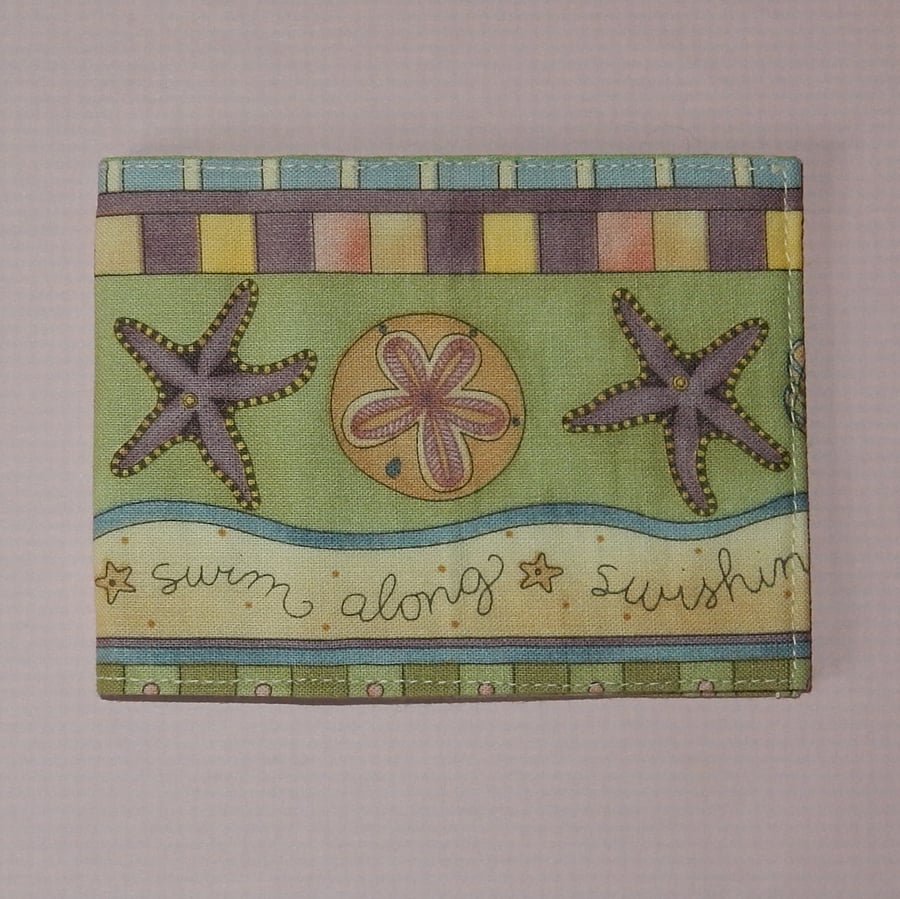 Card wallet starfish and seashells