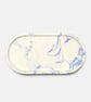 Blue and White Marbled Oval Jewellery Tray, Decorative Catchall Dish - Image 2