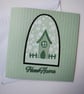 New Home - Green Gingham House on Knitted Effect Card base 