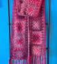 Chunky Crocheted Granny Square Scarf - Shades of Pink - Image 2
