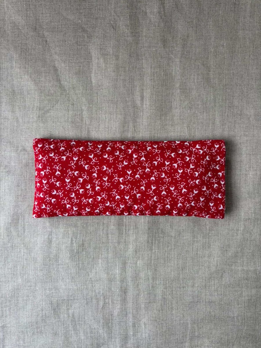 Red floral lavender and flax eye pillow