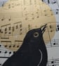 'Evensong' Blackbird original lino cut print  - Image 2