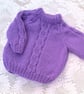Child's Chunky Round Neck Jumper with A Cabled Centre Front and Sleeves 