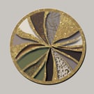 Radiant Olive and Gold Abstract Wall Sculpture