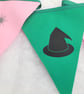 Wicked bunting colours - pink and green fabric bunting - Image 7