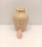 Rose Quartz Necklace - Wire Wrapped Rose Quartz - Rose-Pink Necklace   - Image 4