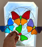 Stained Glass Butterfly Ring - Handmade Hanging Decoration - Multi