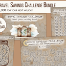 A6 Travel Savings Challenge Printable, Holiday Savings Tracker, Digital Download