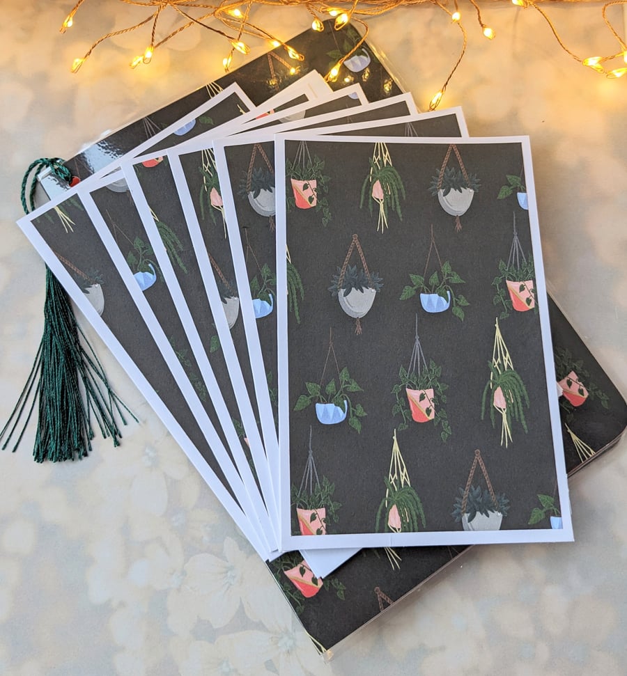 Pretty hanging basket note cards in matching folder.