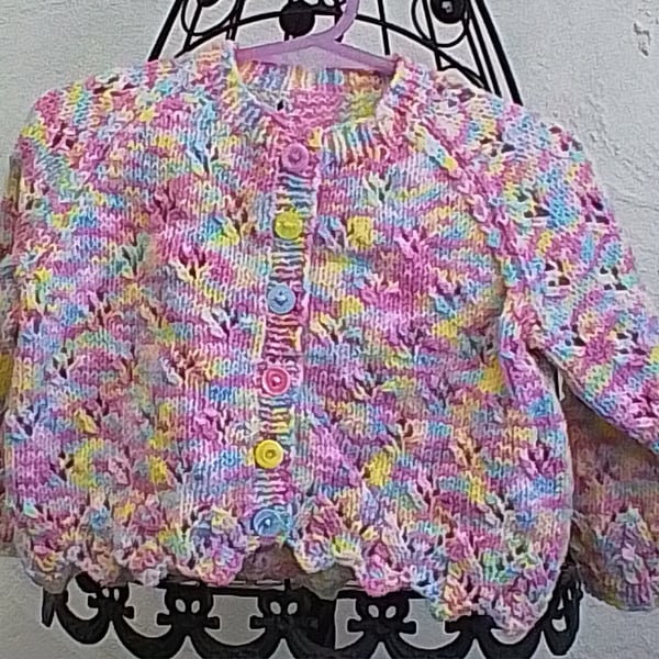 Girl hand knitted cardigan 