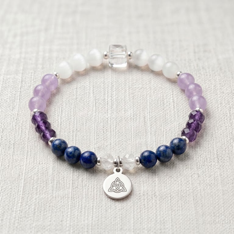 Psychic Abilities & Intuition Crystal Bracelet, Personalised Engraved Gift