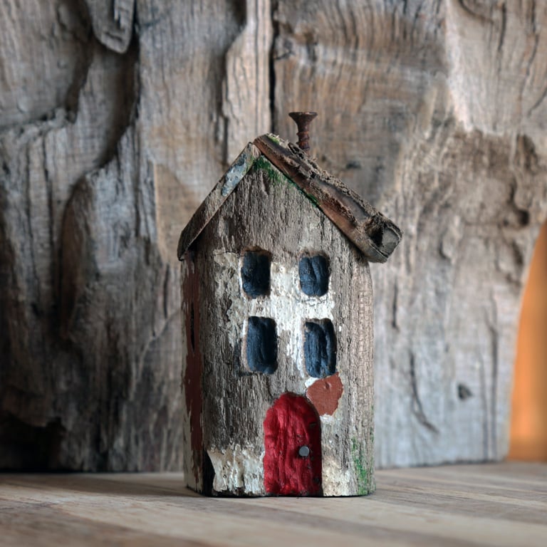 Wonky Driftwood Hoose, Driftwood Art from Scotland No4.