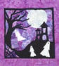 Ghosts Halloween Pattern Art Quilt Panel - Image 1