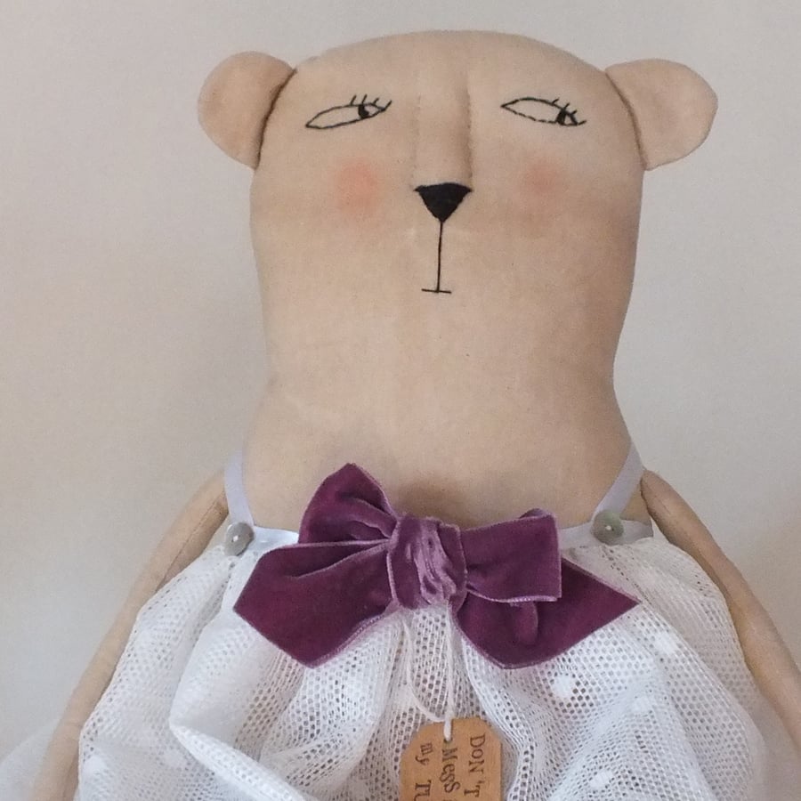 Reserved don't mess with my tu tu prim cloth bear