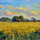 Rapeseed Crop The Fens Norfolk Greeting Card A5