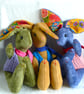 Lupin, a 16" fleece unjointed rabbit with neckerchief and knitted waistcoat. - Image 10