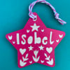 Personalised Christmas star decoration 