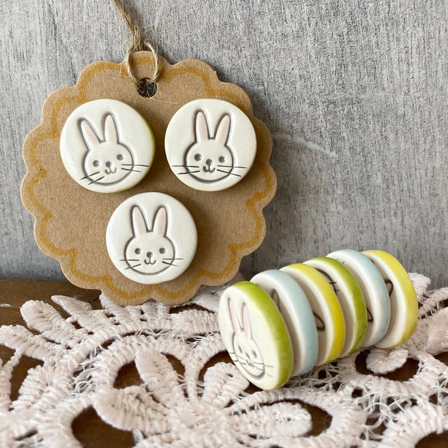 Set of three tiny bunny magnets