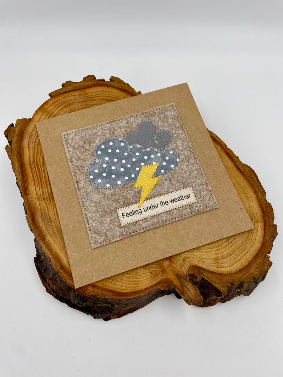 Feeling under the weather get well appliqué card