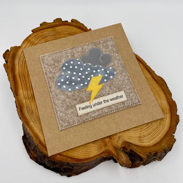 Feeling under the weather get well appliqué card