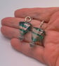 Chunky Green Triangular Bead Earrings For Pierced Ears, Gift for Her, Earrings - Image 5