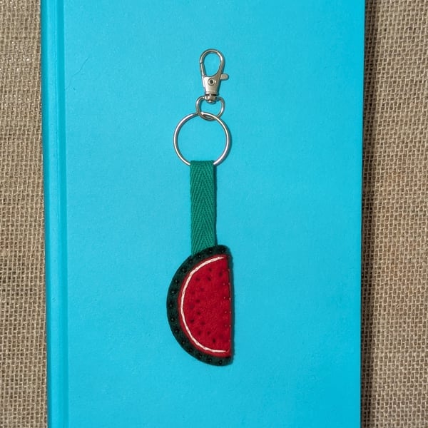 Felt watermelon keyring, bag charm