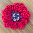 Individual hand crochet flower badge