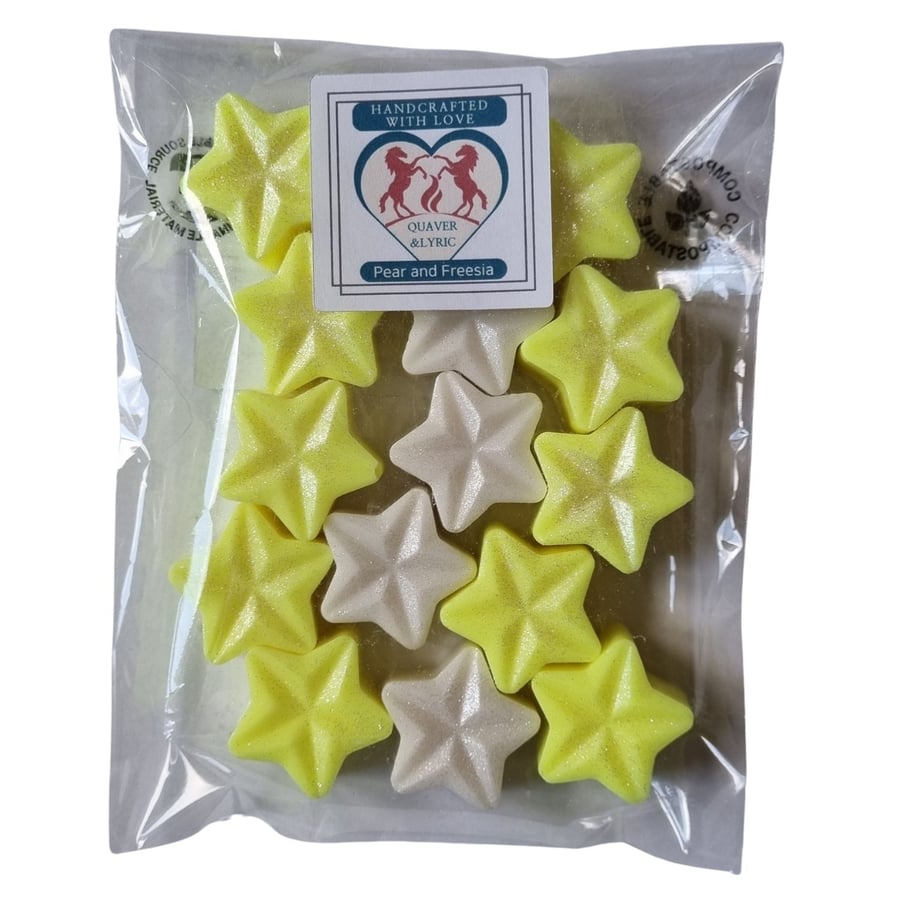 Soy Wax Melt Stars Pack of 15 Pear and Freesia Fragrance 100g