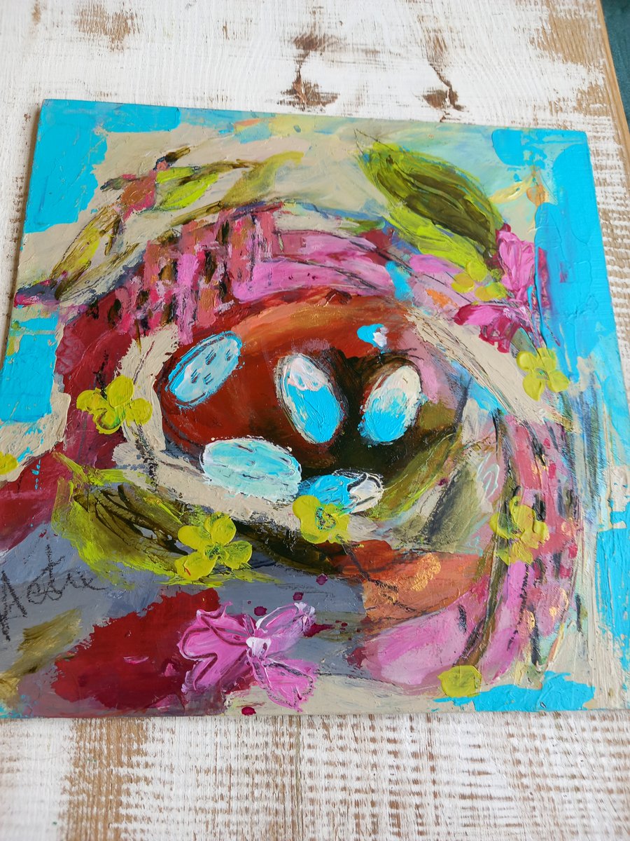 Unframed nest painting