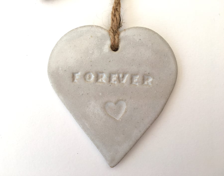 Loveheart hanger, ceramic lovehearts, gift idea, home decor, pottery