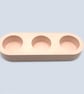 Light Peach Pink Speckled Triple Tealight Holder Minimalist Candle Holder