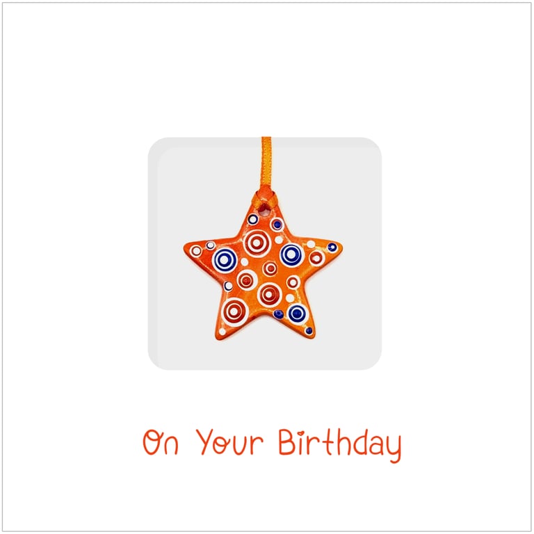 Orange Star Ceramic Keepsake Card