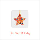 Orange Star Ceramic Keepsake Card