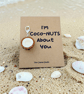 Coconut Polymer Clay Charm Keyring - Cute Valentines Anniversary Gift - Handmade
