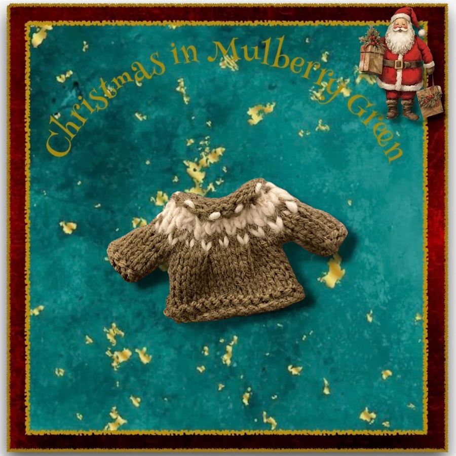 Little Nippers Brown and Cream Yoked Jumper