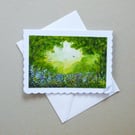 original art woodland bluebell greetings card ( ref FA 119 B5 )