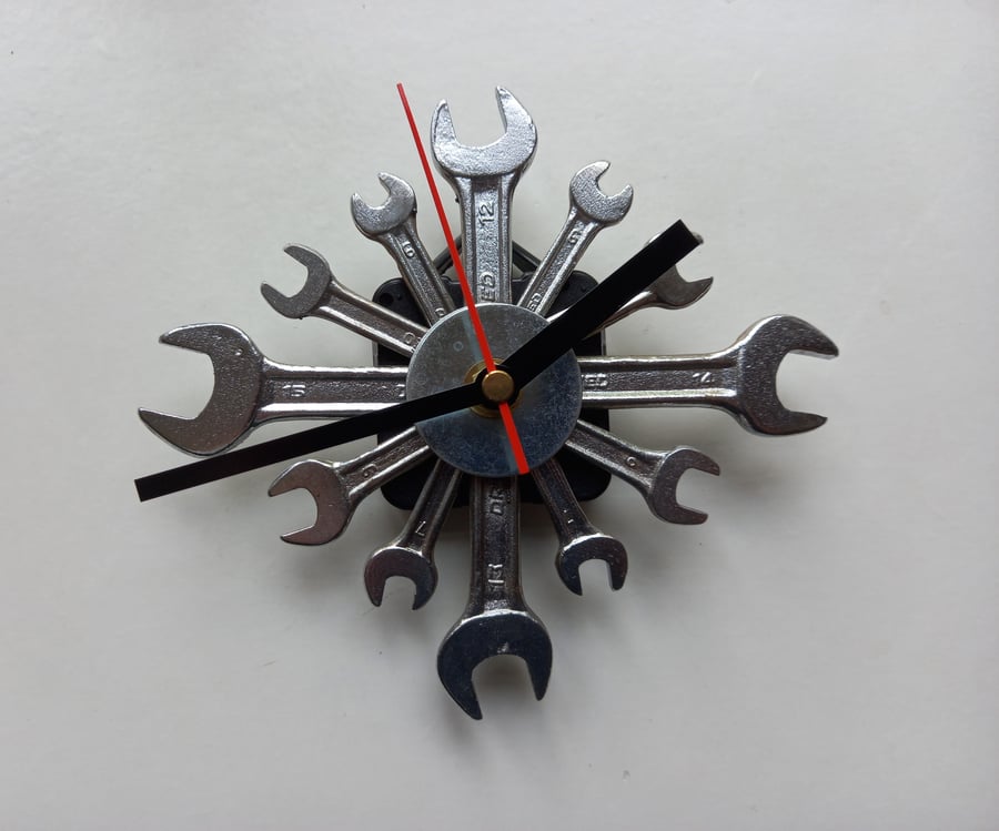 Reclaimed Spanner Star Wall Clock
