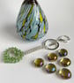 Green Crystal Open Heart Handbag Charm, with a Chainmaille Chain and Keyring  - Image 9