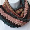  Infinity Scarf  Pink Teal Russet Taupe Grey